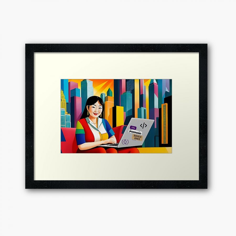 Asian Tech Woman In NYC | Queens of Tech DEIB Design Collection-framed-art-print