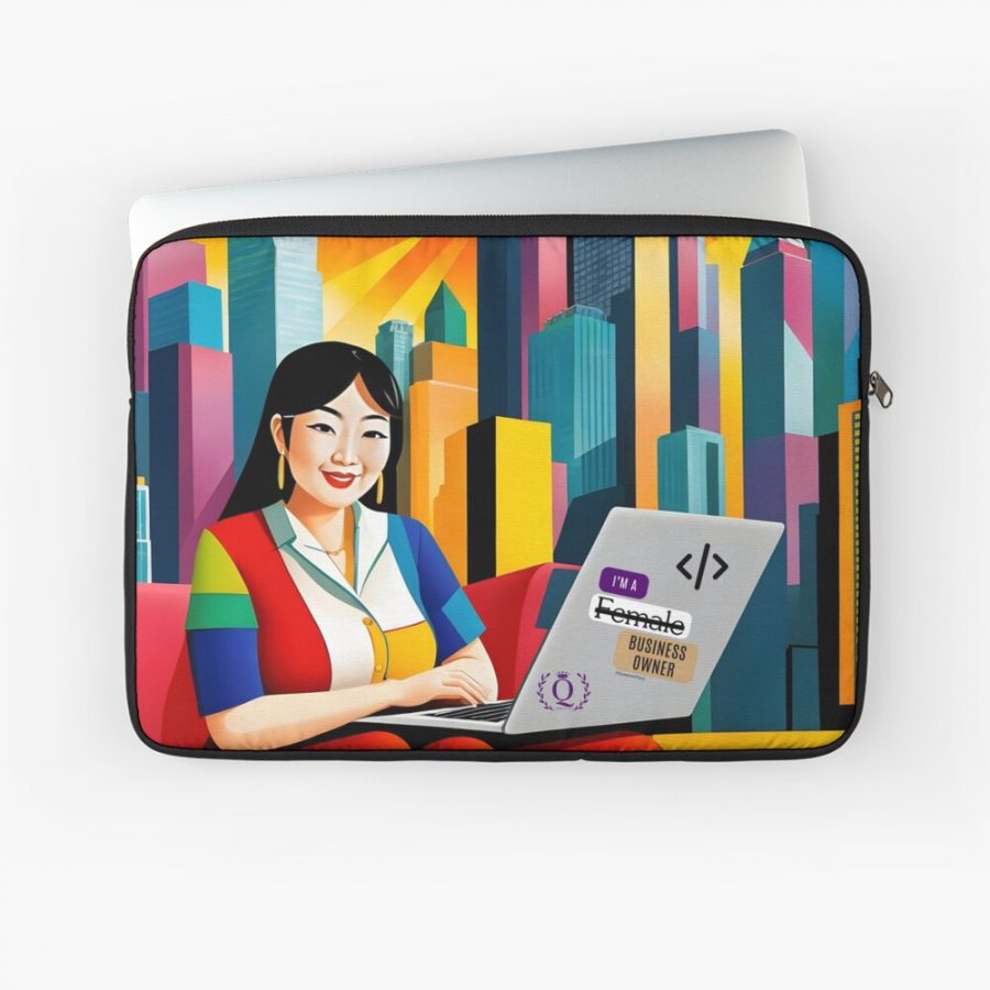 Asian Tech Woman In NYC | Queens of Tech DEIB Design Collection-laptop-sleeve