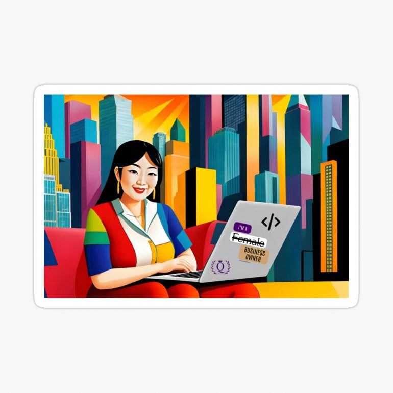 Asian Tech Woman In NYC | Queens of Tech DEIB Design Collection-sticker