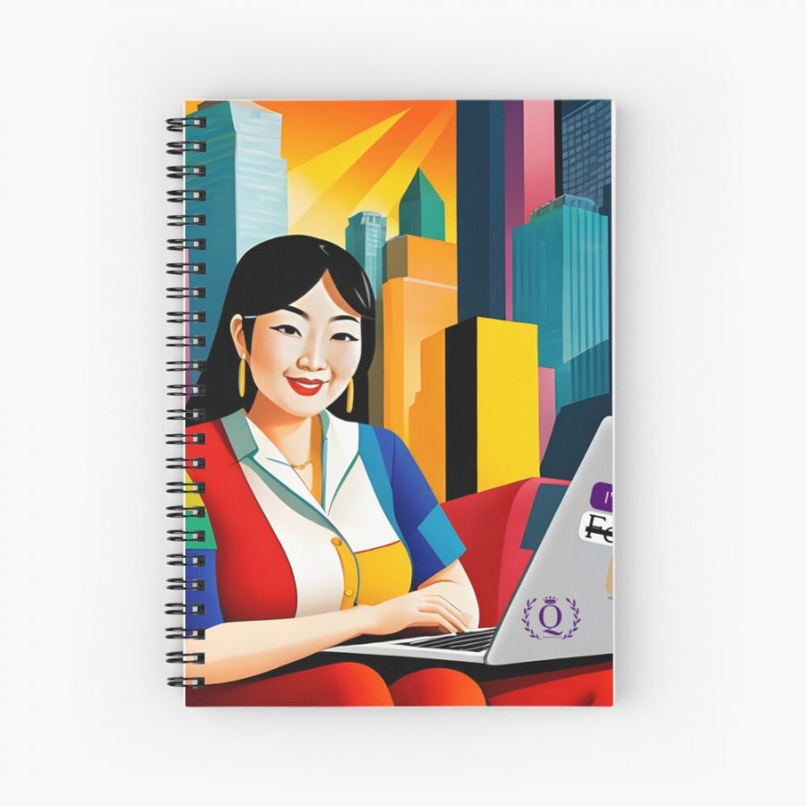 Asian Tech Woman In NYC | Queens of Tech DEIB Design Collectionspiral-notebook