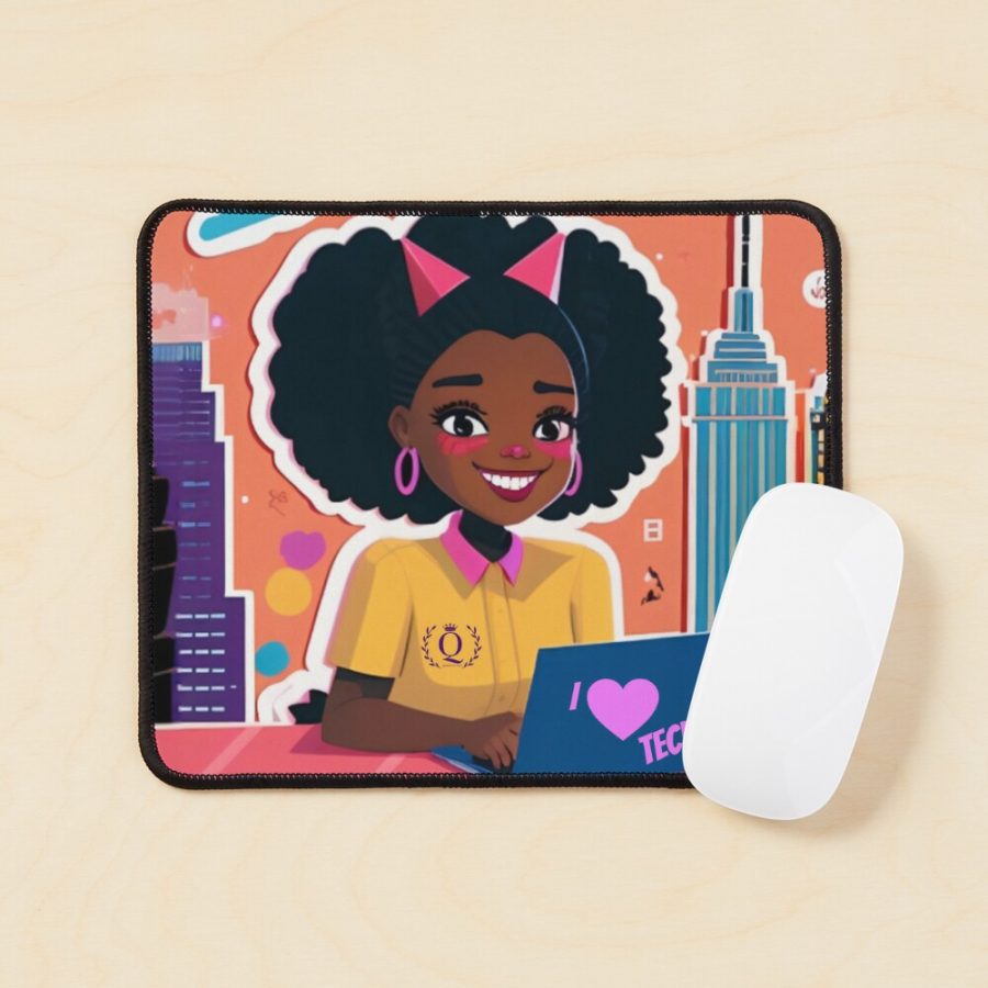 Black Tech Girl In NYC | Representation In Tech Matters | Queens of Tech DEIB Design Collection-mouse-pad