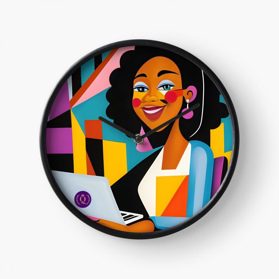 Black Tech Woman In NYC | Representation In Tech Matters | | Queens of Tech DEIB Design Collection-clock