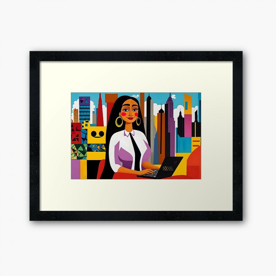 BrownIndian Tech Queen In NYC | Queens of Tech DEIB Design Collectionframed-art-print