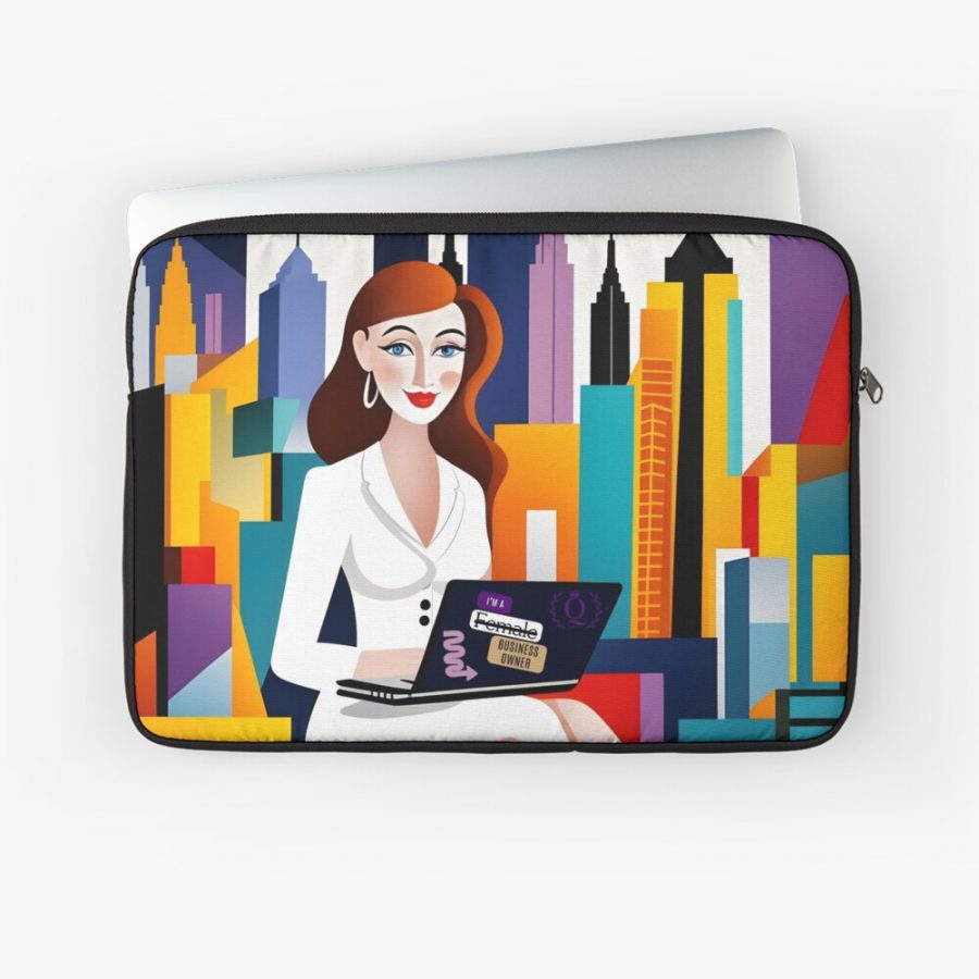 Caucasian Tech Queen In NYC | Queens of Tech DEIB Design Collection9-laptop-sleeve