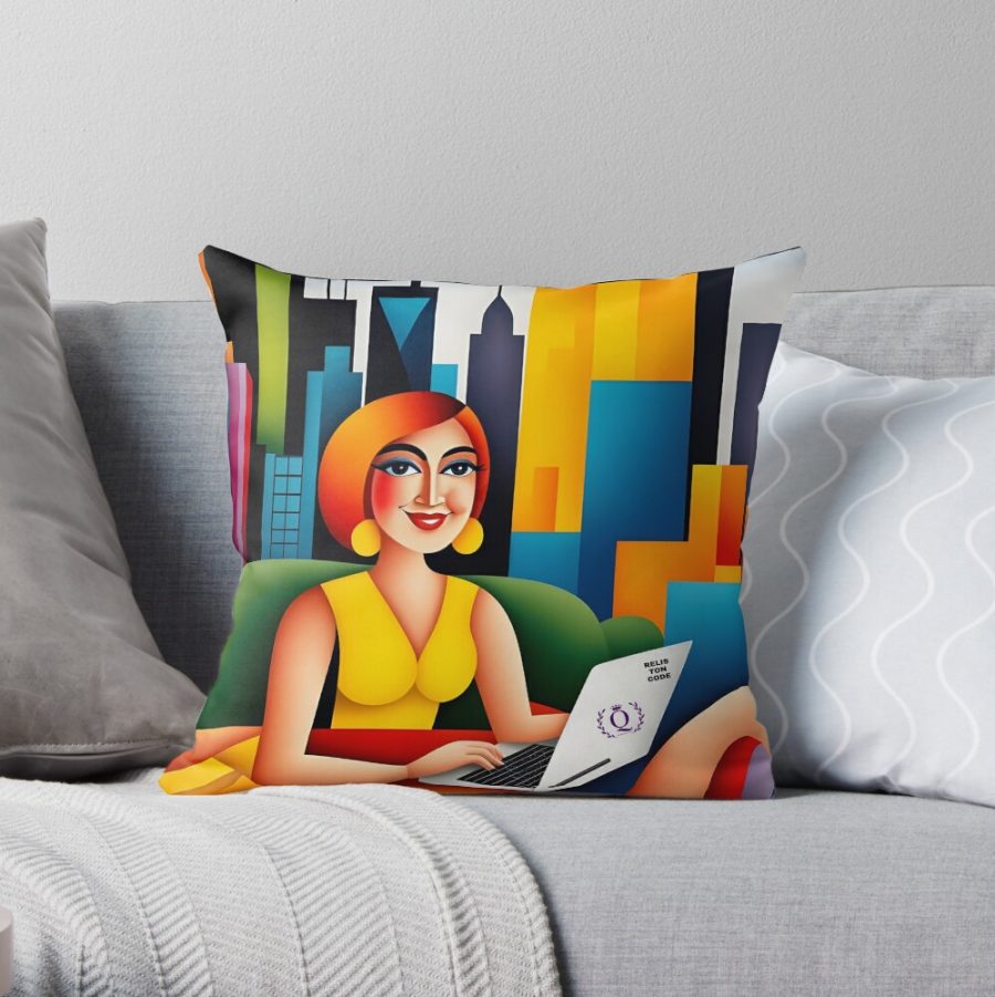 Hispanic Tech Queen In NYC | Queens of Tech DEIB Design Collectionthrow-pillow