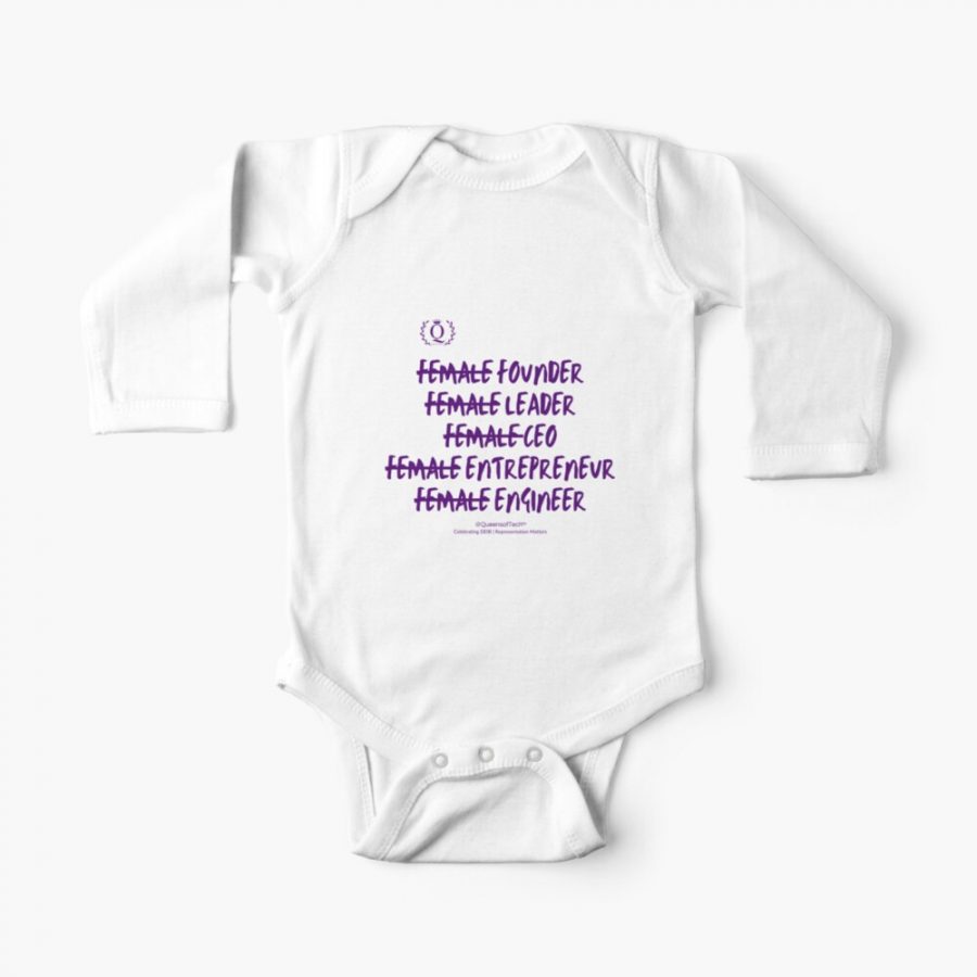 IM not a Female Founder Leader CEO Entrepreneur or Engineer | Queens of Tech DEIB Design Collection-long-sleeve-baby-one-piece