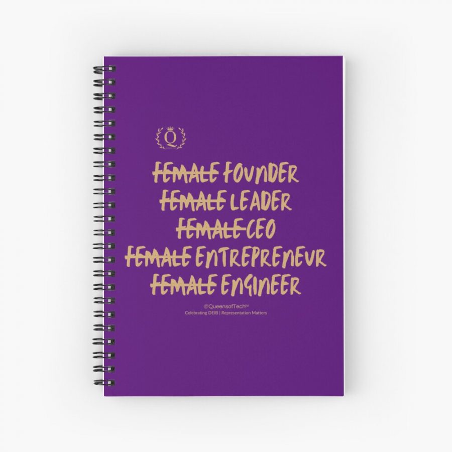 Notebook-M not a Female Founder Leader CEO Entrepreneur or Engineer | Queens of Tech DEIB Design Collection