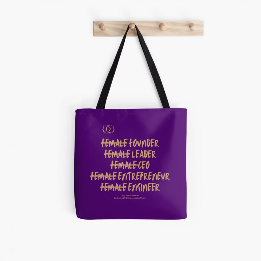 Tote-Bag-Purple-IM not a Female Founder Leader CEO Entrepreneur or Engineer | Gold | Queens of Tech DEIB Design Collection